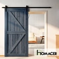 thumbnail image 2 of Homacer 5-in-1 Design 48'' W x 84'' H x 1-3/8'' D Solid Wood Barn Door, Finished and Unassembled, with Pre-drilled Holes for Easy Assemble and Pre-routed Groove, Interior Only (Navy), 2 of 7