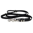 thumbnail image 4 of Black 6 Way European Multifunctional Leather Dog Leash, Adjustable Schutzhund Lead 49"-94" Long, 3/4" Wide (18 mm), 4 of 6