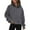 A-Grey648, variant on Women's Raglan Sleeve Quarter Zip Sweatshirts Cropped Fit Kangaroo Pocket Pullover Cozy Casual Daily Top