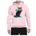 thumbnail image 2 of Wild Bobby, Cool California Beach Kitten Silhouette Sun Cat | Mens Cat Lover Hooded Sweatshirt Graphic Hoodie, Light Pink, Small, 2 of 4