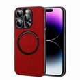 thumbnail image 2 of Allytech Magnetic Case for Apple iPhone 11 , Shockproof PU Leather Hybrid Slim Fit Rugged Lightweight Protective Phone Case, Red, 2 of 2