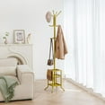 thumbnail image 6 of Coat Rack Freestanding, Coat Tree with Umbrella Holder, Metal Coat Rack Stand with 12 Hooks, Modern Coat Hanger Stand for Entryway, Purse Rack Hat Rack Stand for Living Room Bedroom Office, 6 of 18