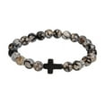 thumbnail image 2 of Christian Cross Bracelet for Women & Men - 8mm Natural Stone Beaded Stretch Prayer Bracelet with Gift Box, Inspirational Religious Jewelry for Confirmation & Daily Faith, 2 of 3