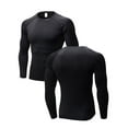 thumbnail image 3 of YUSHOW 3 Pack Compression Shirts for Men Long Sleeve UV Protection Cool Dry Athletic Workout Shirt, 3 of 7