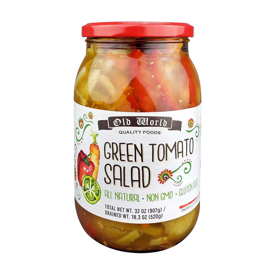 Set of Four 32 Oz Jars of Assorted Pickled Vegetables - Red Cabbage, Sweet Cucumber Salad, Green Tomato Salad, and Sliced Baby Beets