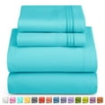 thumbnail image 4 of King Sheet Set, Hotel Luxury 1800 Bedding Sheets & Pillowcases, Extra Soft Cooling Bed Sheets, Wrinkle, Fade, Stain Resistant, 4 Piece, 4 of 7