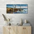 thumbnail image 6 of 3 Pieces Cityscape Canvas Wall Art - Annisquam Lighthouse Pictures Print on Canvas Massachusetts Landscape Modern Artwork for Home Office Decor Stretch and Framed Ready to Hang - 12" x 16" x 3, 6 of 6