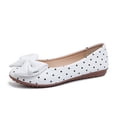 thumbnail image 5 of Shrysg Women's Bowknot Dress Flats Ballet Low Wedge Round Toe Slip-Ons Casual Loafers Breathable Dressy Office Work Flat Shoes White, 5 of 9