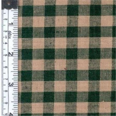 Textile Creations 124 Rustic Woven Fabric, 0.62 Check Green And Natural, 15 yd.