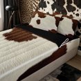 thumbnail image 3 of Erosebridal Light Cowhide Print Zipper Full Size Comforter Sets with Fitted Sheet and 2 Pillowcases,Pale Furry Spot Accent Zipper Bedding Set,Beige Brown,4pcs,Black Reversible, 3 of 6