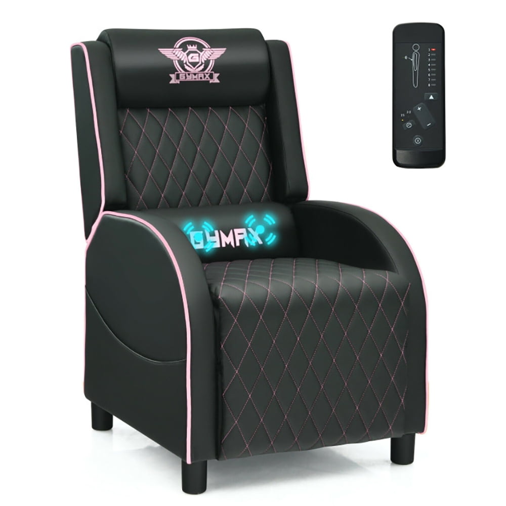 Finihen Massage Recliner Chair, Massage Gaming Recliner Chair with Headrest and Adjustable Backrest, for Home Theater, Pink Finihen Massage Recliner Chair, Massage Gaming Recliner Chair with Headrest and Adjustable Backrest, for Home Theater, Pink