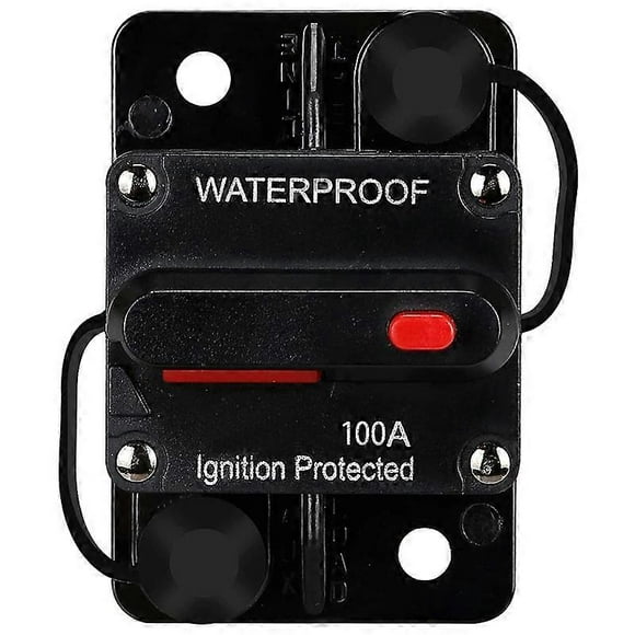 Waterproof Circuit Breaker,With Manual Reset,12V-48V DC,100A,for Car Marine Trolling Motors Boat