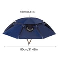 thumbnail image 3 of Solar Powered Fan Umbrella Hat 31.5in UPF 50+ Dual Cooling Hands Free Outdoor Sun Protection Hat for Fishing Golf Camping(Navy,One Size), 3 of 8