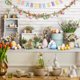 thumbnail image 1 of Juego de 3 banderines de Pascua | Fondo festivo para pared, jardín o cerca | Decoración para fiestas de primavera | Banderín de poliéster para interiores y exteriores, 1 of 6