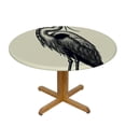 thumbnail image 3 of PIKWEEK Gray Heron Animal Christmas Halloween Round Tablecloth for Home Kitchen/Parties/Holiday Dinner White, 3 of 8