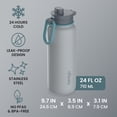 thumbnail image 3 of Bentgo Flip 2-in-1 Straw & Chug Leak-Proof Insulated Water Bottle, 24 fl oz (Gray Surf), 3 of 7