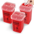 thumbnail image 1 of 3-Pack Sharps Container for Home Use and Professional, 1 Quart Biohazard Needle and Syringe Disposal, Needle Disposal Small Portable Container for Travel & Home Use, 1 of 7