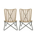 thumbnail image 2 of Coston Wicker Outdoor Accent Chairs, Set of 2, Light Brown and Black, 2 of 8