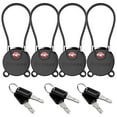 thumbnail image 1 of TSA Approved Luggage Cable Locks Ultra-Secure Dimple Key Travel Locks with Zinc Alloy Body- Black 4 Locks, 1 of 1