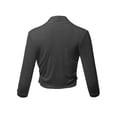 thumbnail image 3 of SSOULM Women's 3/4 Sleeve Open Front Bolero Shrug Cardigan with Plus Size, 3 of 5