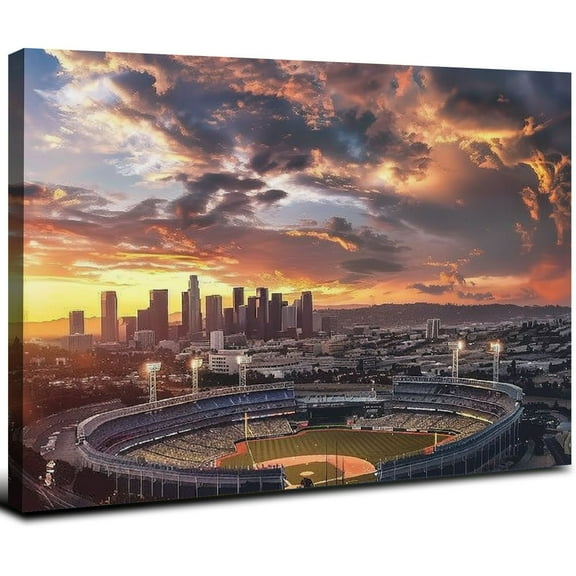 Acheng Dodger Stadium Sports Baseball Los Angeles California City Skyline Art Poster-gigapixel-scale-4x Canvas Wall Art Prints for Wall Decor Room Decor Bedroom Decor Gifts Posters  Unfra 20x16inch