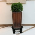 thumbnail image 6 of Outdoor Plant Stand with Wheels Black Flower Pot Tray Pots for Plants Dolly Plastic Boxes Round Indoor, 6 of 6