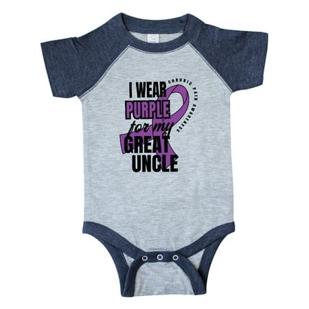 

Inktastic Chronic Pain I Wear Purple For My Great Uncle Gift Baby Boy or Baby Girl Bodysuit