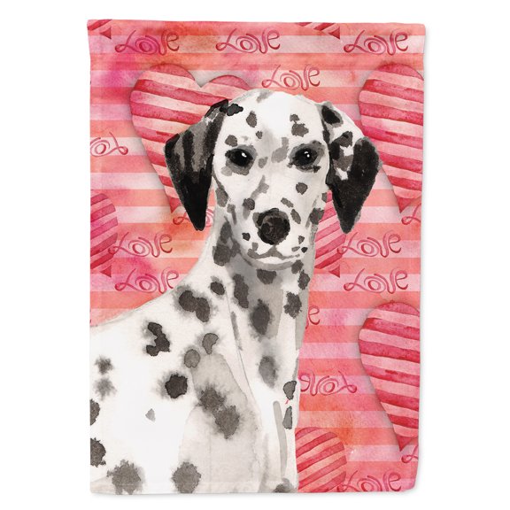 Dalmatian Love Flag Canvas House Size