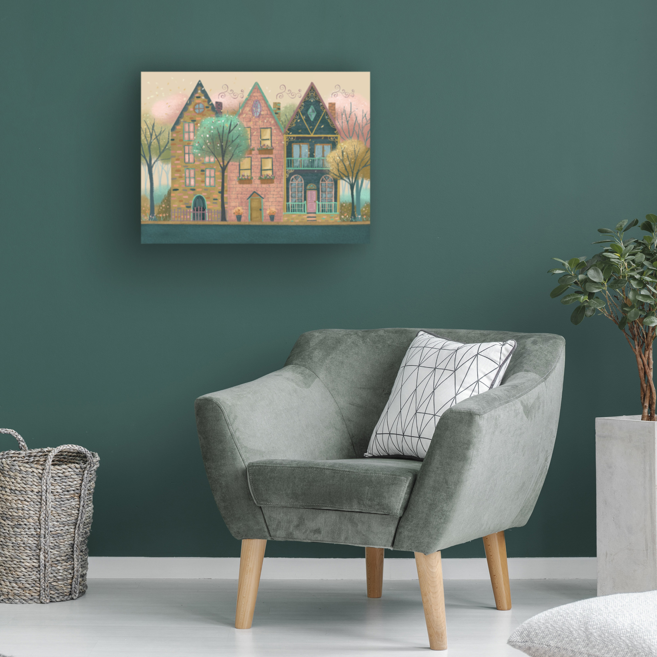 Canvas Wall Art - Christine Rotolo 'Happy Neighborhood' Wall Art for Living Room, Bedroom, or Office Décor by Trademark Fine Art - 24 x 18 Inches