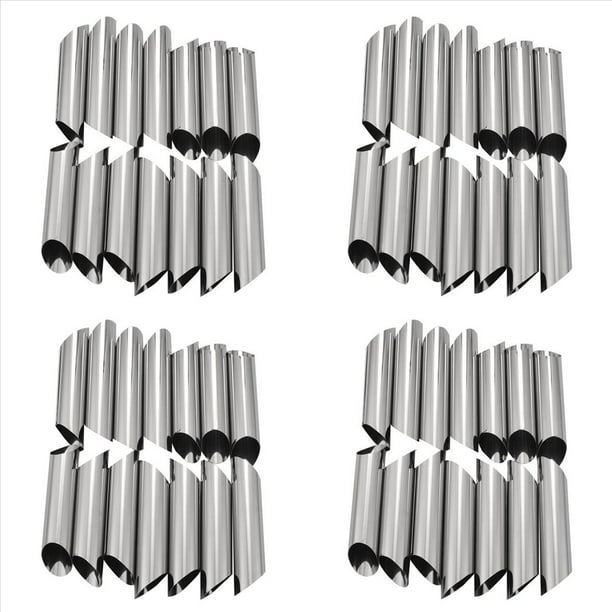 Juego de 56 Tubos de Acero Inoxidable 430 Formas de ReposteríA Cannoli Moldes-5 Pulgadas