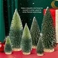 thumbnail image 2 of Ayieyill 6Pcs Artificial Mini Christmas Tree Sisal Snow Trees Bottle Brush Christmas Trees Pine Trees Ornaments with Wooden Base for Christmas Party Decoration（(Green, Double Colors)）, 2 of 7