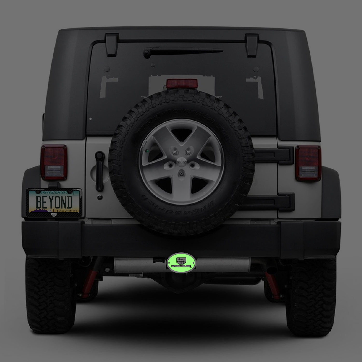 IPick Image Jeep Wrangler 3D Logo Hitch Cover – Brushed Aluminum, 2" Tow Hitch, Oval Design