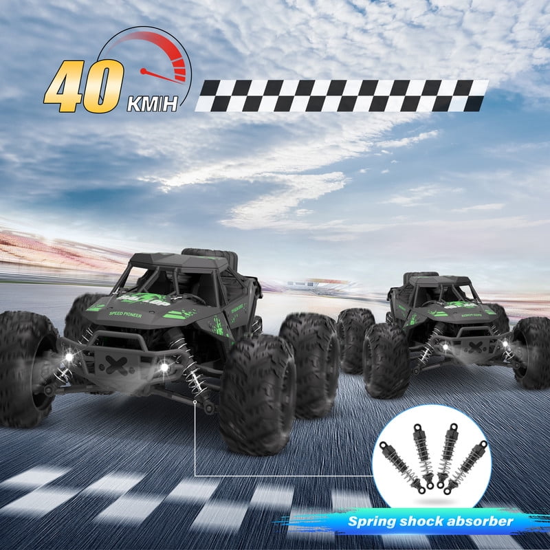 LOOKFLY 1:16 Scale Fast Large RC Car,40+KM/H All Terrain High Speed Remote Control Car, 4x4 RC Monster Truck with 60 Min Runtime,2 Batteries,Gifts Toys for Kids & Adults,Black