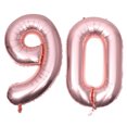 thumbnail image 1 of KAKOWELY Globos gigantes de aluminio de 40 pulgadas con el número 90 para fiestas, festivales, cumpleaños, aniversarios, suministros para fiestas, accesorios fotográficos, 1 of 4