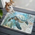 thumbnail image 3 of 2x3 Ft Entryway Area Rug, Sea Turtle Coastal Kitchen Rug Runner Washable Floor Mat, Summer Beach Teal Coral Starfish Non Slip Indoor Door Mat Throw Carpet for Bathroom Living Room Bedroom, 3 of 8
