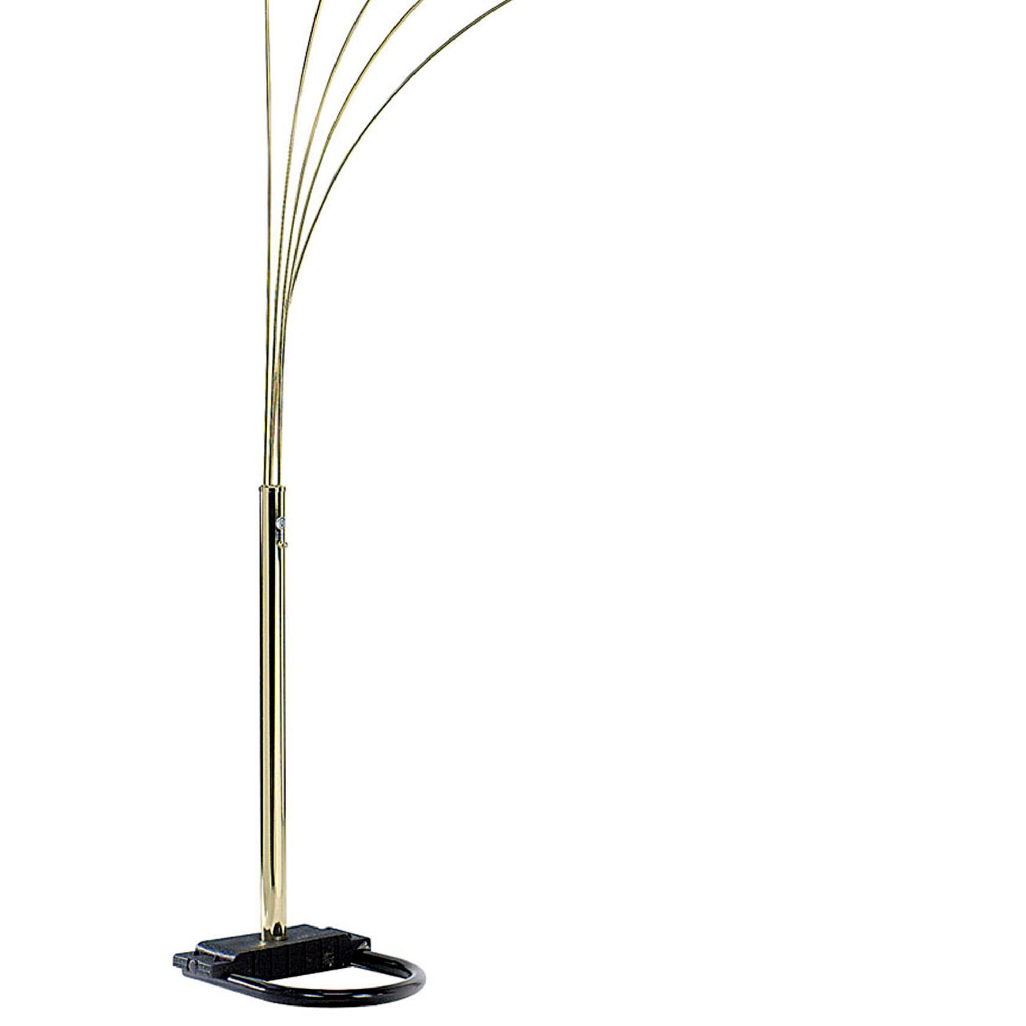 Witaxima 84" Gold Metal Floor Lamp with 5 Adjustable Arms, Polished Brass Finish Standing Light for Living Room