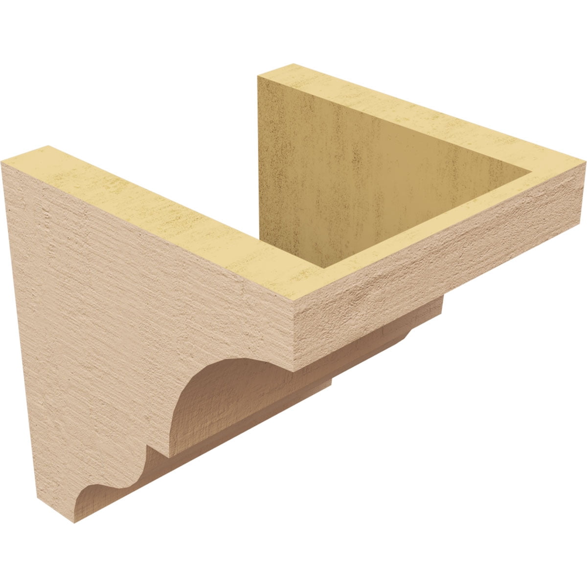 7"W x 7"D x 7"H Wide Asheboro Rough Cedar Woodgrain TimberThane Corbel, Primed Tan