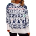 thumbnail image 2 of Qertyioot Chandails de Noël pour Femmes Col Rond, Impression Hiver Manches Longues, 2 of 7