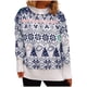 thumbnail image 2 of Puntoco suéter invierno mujer estampado navideño empalme cuello redondo manga larga línea suéter tops blusa Navidad liquidación Puntoco Puntoco-3070, 2 of 7
