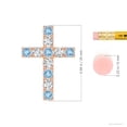 thumbnail image 3 of Angara Natural 0.6 Ct. Aquamarine with Diamond Cross Pendant Necklace in 14K Rose Gold for Women with 18 Inches Chain, 3 of 8