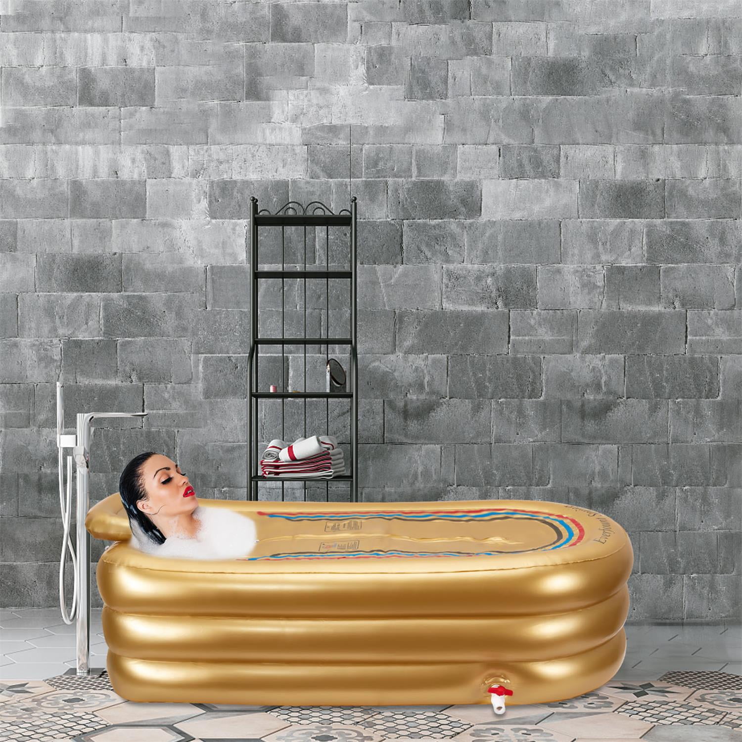 YIYIBYUS Inflatable Bathtub Adult Portable PVC Spa Shower Hot Tub with