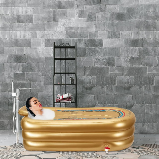 YIYIBYUS Inflatable Bathtub Adult Portable PVC Spa Shower Hot Tub with