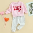 thumbnail image 2 of Gupgi Baby Girl Valentines Long Sleeve Sweatshirt Pants 2Pcs Toddler Spring Fall Clothes, 2 of 8