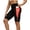 Orange, variant on Inleife Womens High Waist Yoga Shorts Color Block Biker Shorts With Side Pockets Tummy Control Workout Leggings
