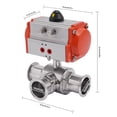 thumbnail image 2 of 2Inch 3-Way T-Type Sanitary Pneumatic Ball Valve Tri-Clamp Quick Ferrule, 2 of 23