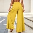 thumbnail image 6 of PADFRYBK Wide-Leg Pants For Womens Casual Loose Pants Solid Color Elastic Waist Sweatpants Straight Leg Pants With Pockets, 6 of 8
