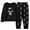 Black, variant on Big Outfits for Boys Winter Alien Astronaut Cartoon Print Long Sleeve Top Pants Pajamas Kids Homewear Casual Fall Clothes Black Size 9-10