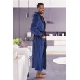 thumbnail image 3 of GFDYREE Men's Warm Fleece Robe with Hood, Plaid Big and Tall Bathrobe, 3 of 7