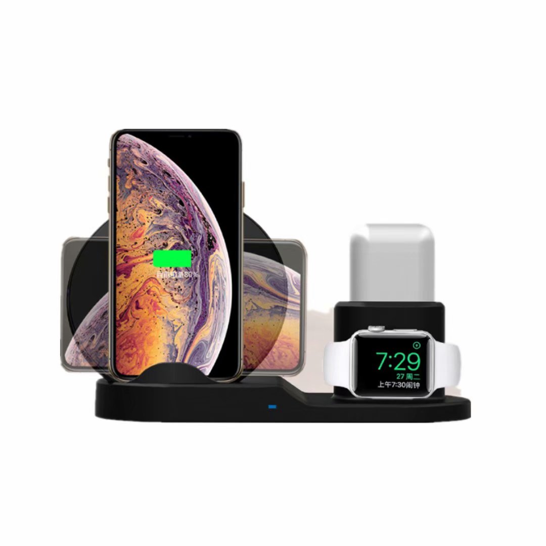 Wireless Charger 3 in 1 Wireless Charging Dock Compatible with Apple Watch and Airpods Charging Station Qi Fast Wireless Charging Stand Compatible iPhone X XS XR Xs Max 8 8 Plus - image 1 of 9
