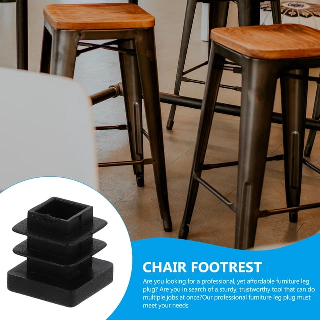 unbranded 100Ud Tapones Cuadrados Para Patas De De Plástico Negro Con Fijación Segura